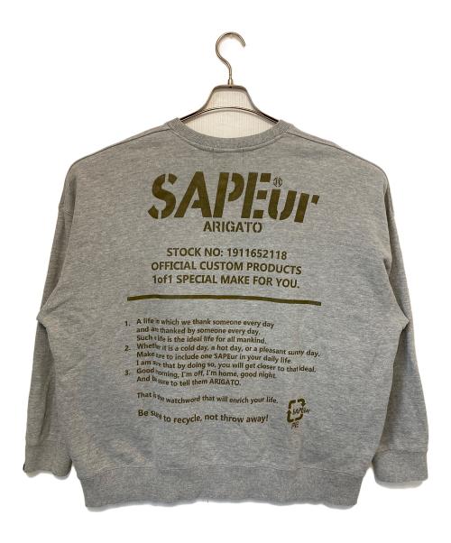 SAPEur（サプール）SAPEur (サプール) プリントスウェット グレー サイズ:Ⅼの古着・服飾アイテム