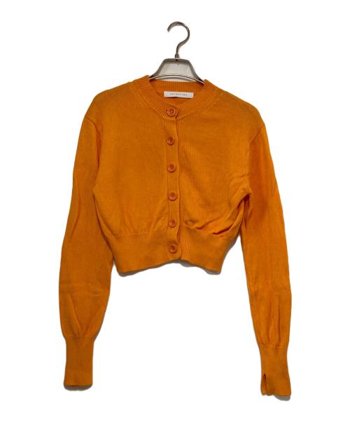 ESTNATION（エストネーション）ESTNATION (エストネーション) ミドルゲージクロップニットカーディガン オレンジ サイズ:Ｆの古着・服飾アイテム