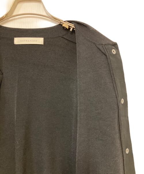 ESTNATION（エストネーション）ESTNATION (エストネーション) ミラノリブクルーネックカーディガン ブラック サイズ:38の古着・服飾アイテム