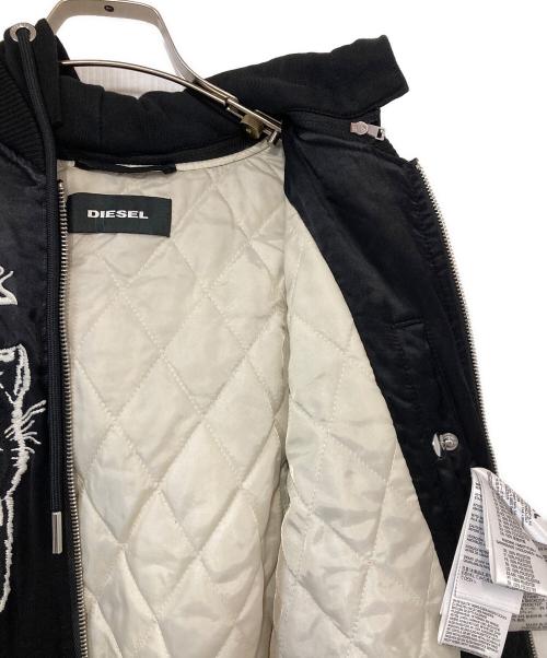 DIESEL（ディーゼル）DIESEL (ディーゼル) J-KANYEV 刺繍フーデッドスカジャン ブラック サイズ:Ｍの古着・服飾アイテム