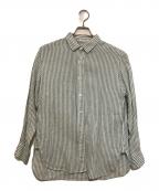 23区ニジュウサンク）の古着「ストライプリネンシャツ」｜グリーン×ホワイト