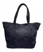 PORTER GIRLポーターガール）の古着「BOYFRIEND TOTE DENIM TOTE BAG (M) / デニムトートバッグ」｜ブラック