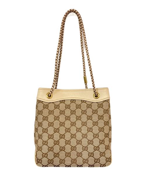 GUCCI（グッチ）GUCCI (グッチ) GGキャンバスロープハンドルハンドバッグ ベージュの古着・服飾アイテム