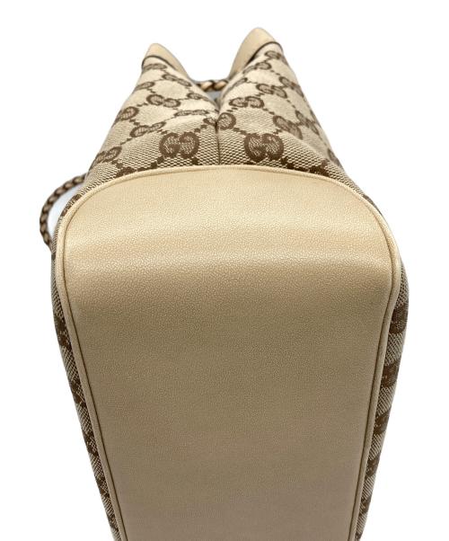 GUCCI（グッチ）GUCCI (グッチ) GGキャンバスロープハンドルハンドバッグ ベージュの古着・服飾アイテム