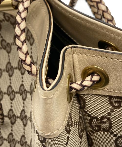 GUCCI（グッチ）GUCCI (グッチ) GGキャンバスロープハンドルハンドバッグ ベージュの古着・服飾アイテム