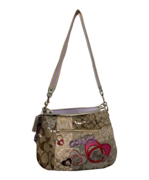 COACH（コーチ）COACH (コーチ) POPPYマルチシグネチャー2wayバッグ ベージュの古着・服飾アイテム