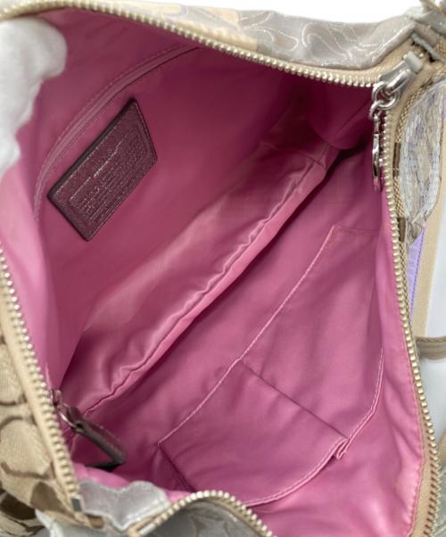 COACH（コーチ）COACH (コーチ) POPPYマルチシグネチャー2wayバッグ ベージュの古着・服飾アイテム