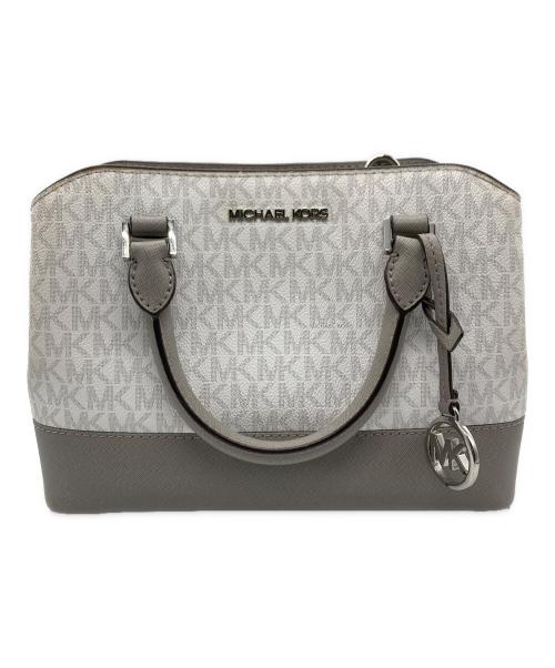 MICHAEL KORS（マイケル・コース）MICHAEL KORS (マイケルコース) モノグラム2WAYショルダーバッグ ホワイト×グレーの古着・服飾アイテム