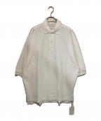 TOMORROW LANDトゥモローランド）の古着「コットンピケ×ジャージー ビッグポロシャツ」｜ホワイト