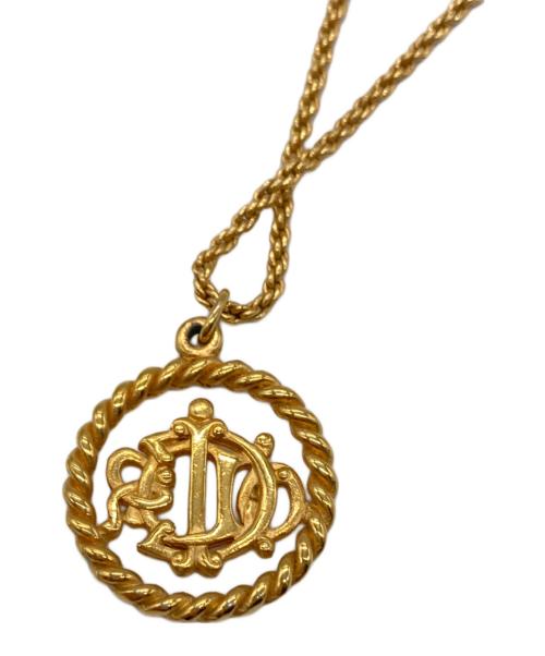 Christian Dior（クリスチャン ディオール）Christian Dior (クリスチャン ディオール) ロープチェーンロゴネックレス ゴールドの古着・服飾アイテム