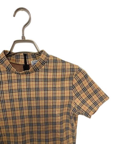 BURBERRY BLUE LABEL（バーバリーロンドンブルーレーベル）BURBERRY BLUE LABEL (バーバリーロンドンブルーレーベル) ミニノバチェックカットソー ベージュ×ブラック サイズ:Mの古着・服飾アイテム