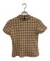 BURBERRY BLUE LABEL（バーバリーロンドンブルーレーベル）の古着「ミニノバチェックカットソー」｜ベージュ×ブラック