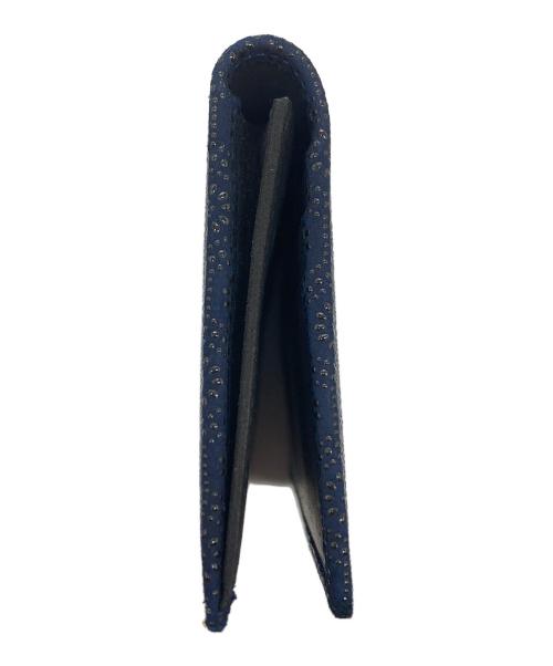 印傳屋（インデンヤ）印傳屋 (インデンヤ) 亀甲柄長財布 ネイビーの古着・服飾アイテム