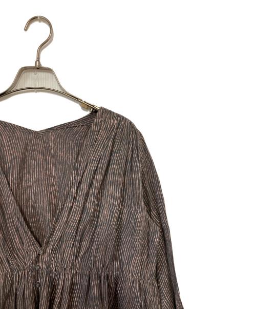 JURGEN LEHL（ヨーガンレール）JURGEN LEHL (ヨーガンレール) ストライプワンピース グレー×ピンク サイズ:不明の古着・服飾アイテム