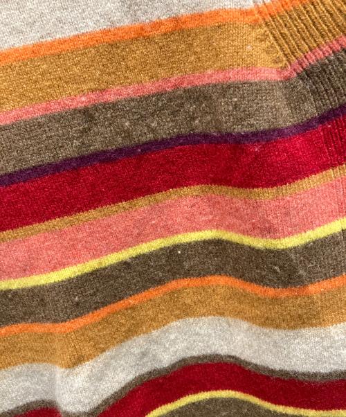 PS Paul Smith（ＰＳポールスミス）PS Paul Smith (ＰＳポールスミス) ボーダーニット レッド×イエロー サイズ:Ⅼの古着・服飾アイテム