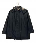 BURBERRY LONDONバーバリーロンドン）の古着「フーデッドジップハーフコート」｜ネイビー