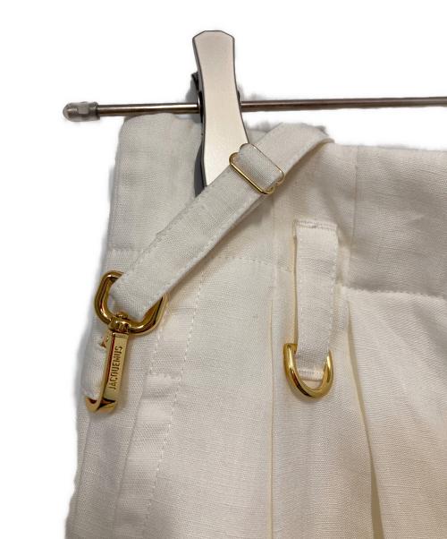 jacquemus（ジャックムス）jacquemus (ジャックムス) リネンセンタープレスパンツ ホワイト サイズ:32の古着・服飾アイテム
