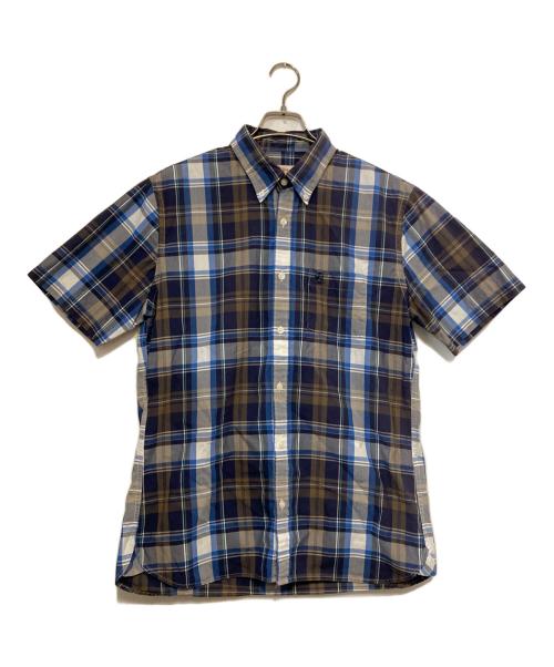 BROOKS BROTHERS Red Fleece（ブルックスブラザーズレッドフリース）BROOKS BROTHERS Red Fleece (ブルックスブラザーズレッドフリース) 半袖ボタンダウンチェックシャツ ネイビー×ブラウン サイズ:Lの古着・服飾アイテム