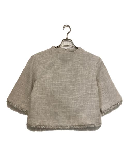 anuans（アニュアンス）anuans (アニュアンス) ボトルネックツイードブラウス アイボリー サイズ:Ｆの古着・服飾アイテム