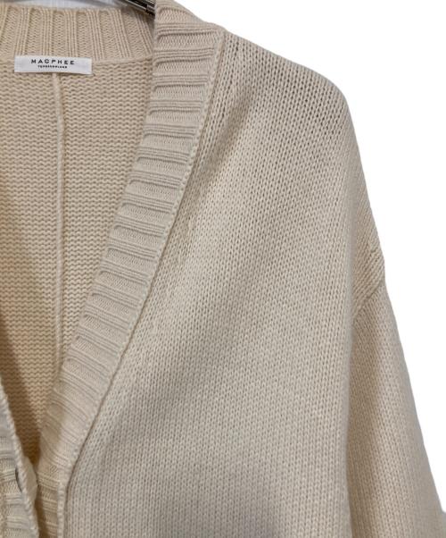 MACPHEE（マカフィー）MACPHEE (マカフィー) ラムカシミヤ Vネックカーディガン アイボリー サイズ:Ｓの古着・服飾アイテム