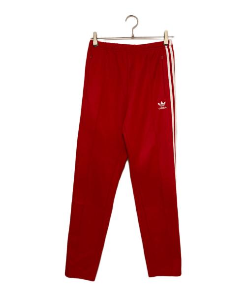 adidas（アディダス）adidas (アディダス) ベッケンバウアートラックパンツ レッド×ホワイト サイズ:Mの古着・服飾アイテム