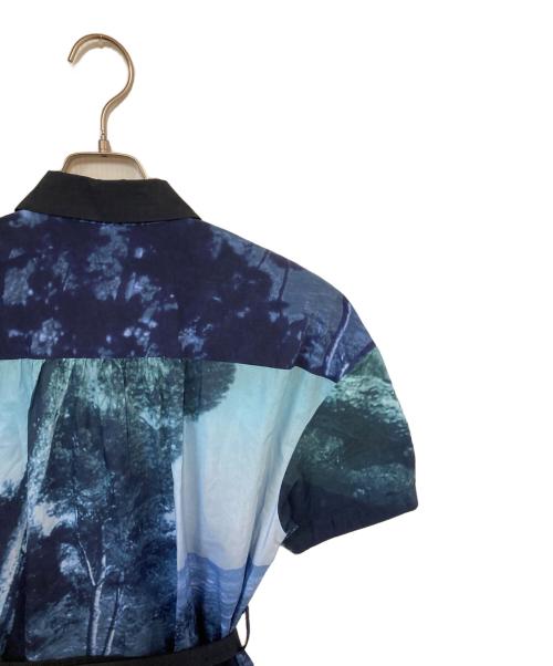 PS Paul Smith（ＰＳポールスミス）PS Paul Smith (ＰＳポールスミス) 風景画柄シャツワンピース ネイビー サイズ:40の古着・服飾アイテム