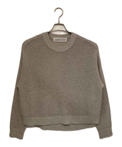 Midi-Umi（ミディウミ）Midi-Umi (ミディウミ) メッシュパターンプルオーバーニット グレー サイズ:FREEの古着・服飾アイテム