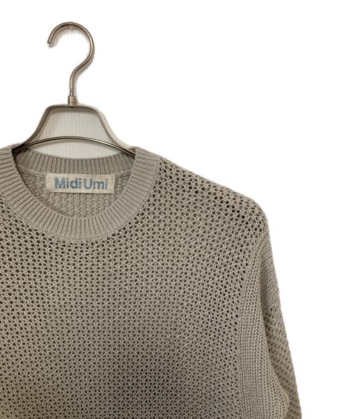 Midi-Umi（ミディウミ）Midi-Umi (ミディウミ) メッシュパターンプルオーバーニット グレー サイズ:FREEの古着・服飾アイテム