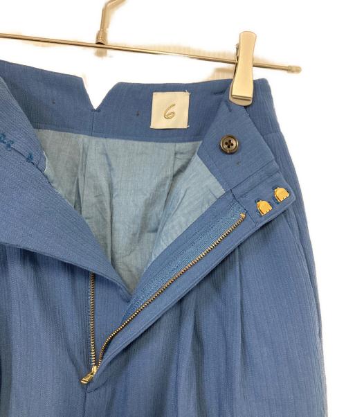 6(ROKU) BEAUTY&YOUTH（ロク ビューティーアンドユース）6(ROKU) BEAUTY&YOUTH (ロク ビューティーアンドユース) DOBBY SET UP PANTS ブルー サイズ:34の古着・服飾アイテム