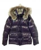 BURBERRY BLACK LABELバーバリーブラックレーベル）の古着「ファー付ダウンジャケット」｜パープル