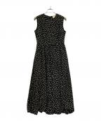 UNITED ARROWS TOKYOユナイテッドアローズトウキョウ）の古着「ドット バルーン ロングワンピース」｜ブラック×ホワイト