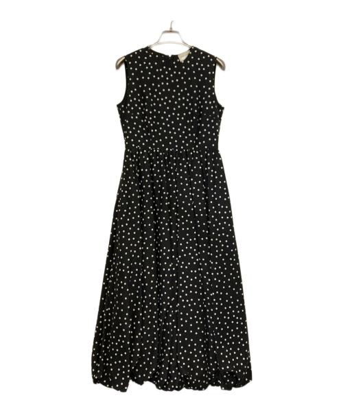 UNITED ARROWS TOKYO（ユナイテッドアローズトウキョウ）UNITED ARROWS TOKYO (ユナイテッドアローズトウキョウ) ドット バルーン ロングワンピース ブラック×ホワイト サイズ:38の古着・服飾アイテム