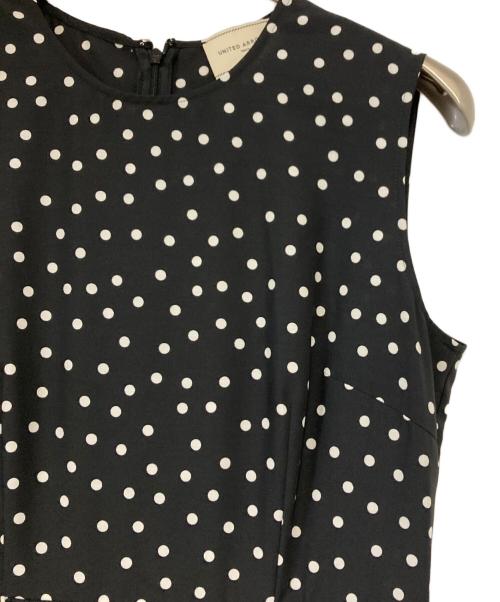 UNITED ARROWS TOKYO（ユナイテッドアローズトウキョウ）UNITED ARROWS TOKYO (ユナイテッドアローズトウキョウ) ドット バルーン ロングワンピース ブラック×ホワイト サイズ:38の古着・服飾アイテム