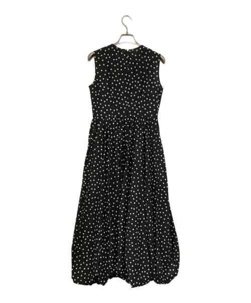 UNITED ARROWS TOKYO（ユナイテッドアローズトウキョウ）UNITED ARROWS TOKYO (ユナイテッドアローズトウキョウ) ドット バルーン ロングワンピース ブラック×ホワイト サイズ:38の古着・服飾アイテム
