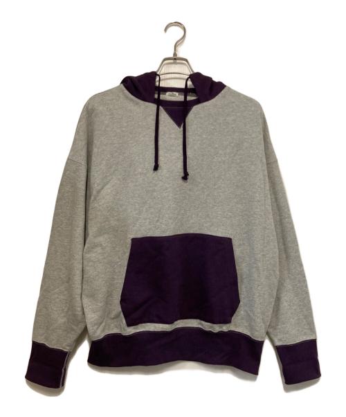 THE BOLDMAN（ザボールドマン）THE BOLDMAN (ザボールドマン) After Hoodie/バイカラーフード後付けパーカー パープル×グレー サイズ:Ｌの古着・服飾アイテム