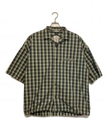 nanamica（ナナミカ）の古着「Open Collar Wind H/S Shirt」｜グレー×グリーン