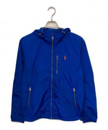POLO RALPH LAUREN（ポロ・ラルフローレン）の古着「ワンポイントジップアップジャケット」｜ブルー×オレンジ