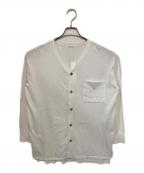 GALERIE VIEギャルリーヴィー）の古着「エクストラファインゲージコットン Vネックカーディガン」｜ホワイト