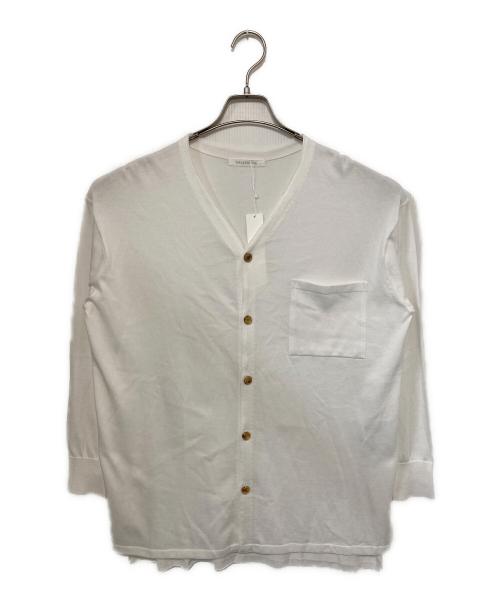 GALERIE VIE（ギャルリーヴィー）GALERIE VIE (ギャルリーヴィー) エクストラファインゲージコットン Vネックカーディガン ホワイト サイズ:Fの古着・服飾アイテム