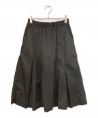 MARGARET HOWELLマーガレットハウエル）の古着「SOFT DENSE COTTON フレアスカート」｜ブラック