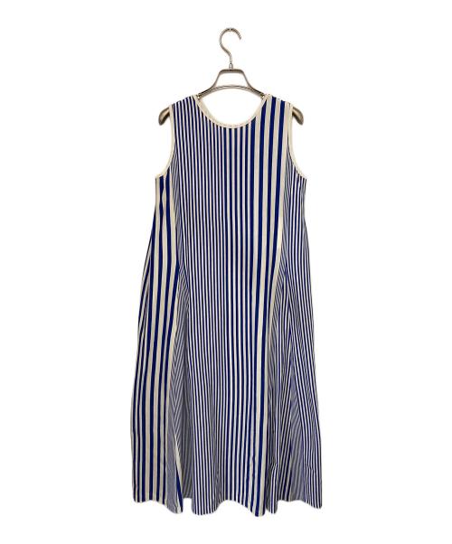 MACPHEE（マカフィー）MACPHEE (マカフィー) ストライプノースリーブワンピース ブルー サイズ:36の古着・服飾アイテム