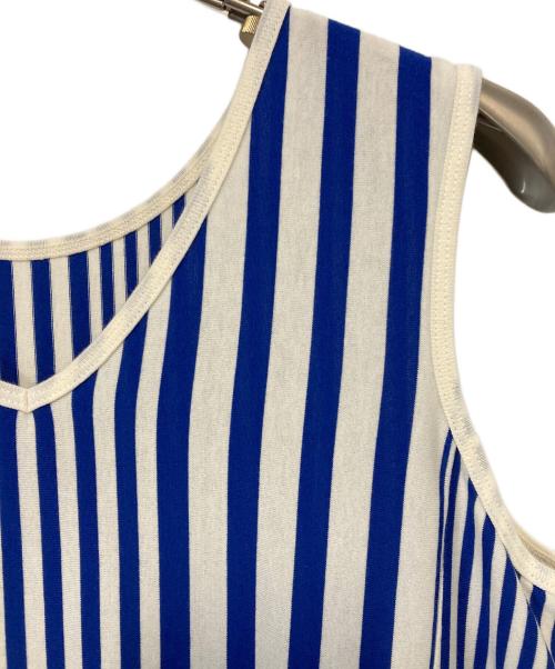 MACPHEE（マカフィー）MACPHEE (マカフィー) ストライプノースリーブワンピース ブルー サイズ:36の古着・服飾アイテム