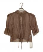 Snidelスナイデル）の古着「シアープリーツブラウス」｜ベージュ