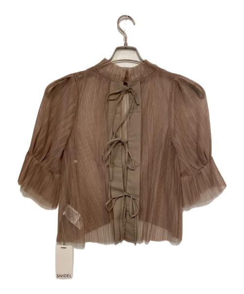 Snidel（スナイデル）Snidel (スナイデル) シアープリーツブラウス ベージュ サイズ:Ｆの古着・服飾アイテム