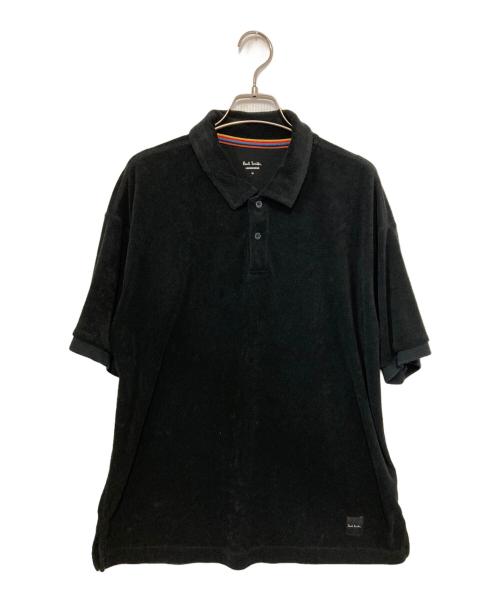 PAUL SMITH（ポールスミス）Paul Smith (ポールスミス) パイル地ポロシャツ ブラック サイズ:Mの古着・服飾アイテム