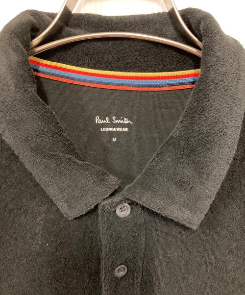 PAUL SMITH（ポールスミス）Paul Smith (ポールスミス) パイル地ポロシャツ ブラック サイズ:Mの古着・服飾アイテム