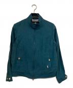 Aquascutumアクアスキュータム）の古着「スタンドカラーリネンジャケット」｜ブルー