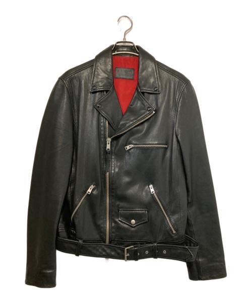 ALL SAINTS（オールセインツ）ALL SAINTS (オールセインツ) ラムレザーダブルライダースジャケット ブラック サイズ:Ⅼの古着・服飾アイテム