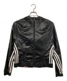 adidas（アディダス）の古着「裏バラ柄ウィンドブレーカー」｜ブラック
