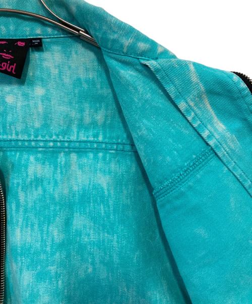 X-GIRL（エックスガール）X-girl (エックスガール) BLEACHED JACKET / ケミカルウォッシュクロップドジャケット ブルー サイズ:２の古着・服飾アイテム